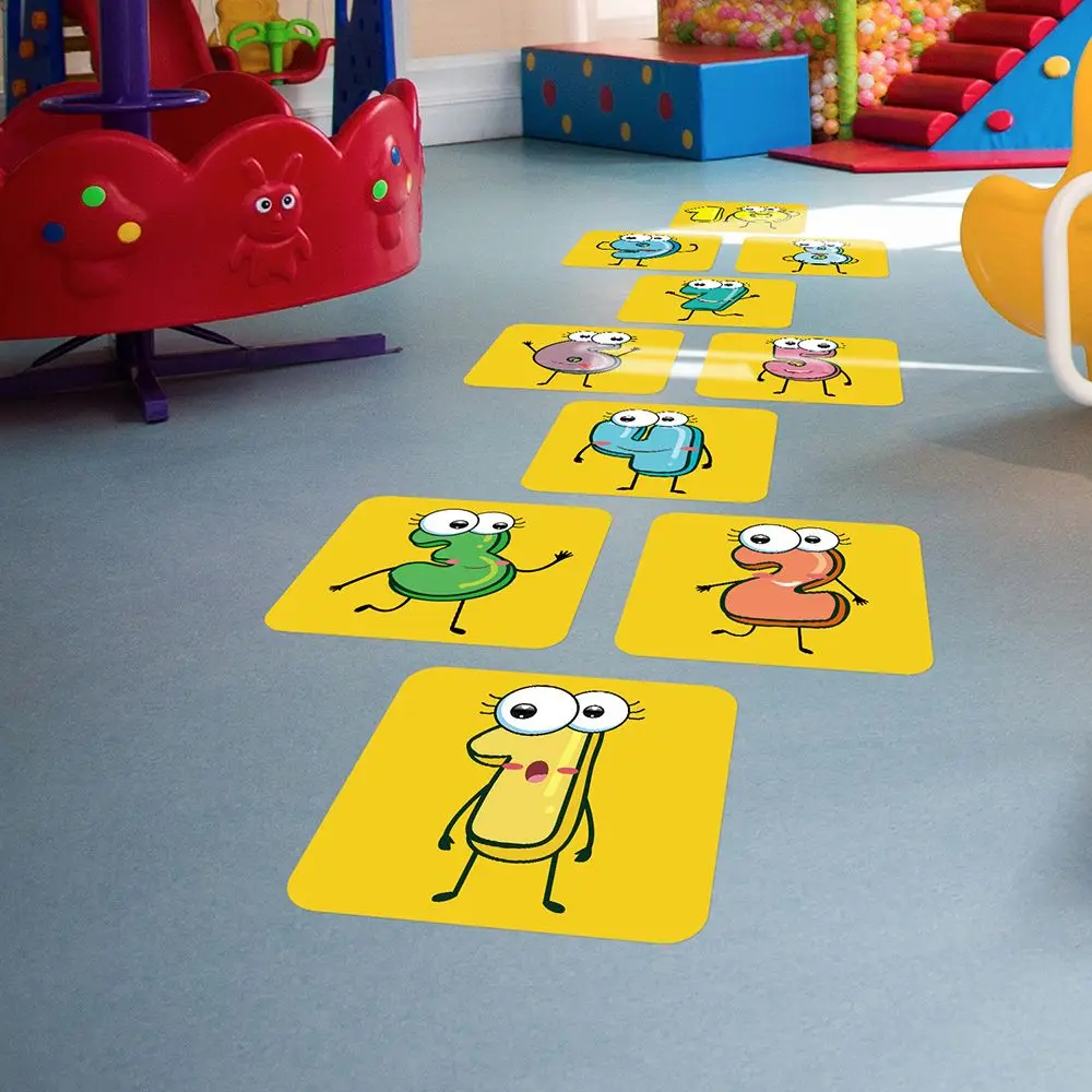 Home Nursery Kindergarten Decoration Number Grids Hopscotch Game Floor Stickers Parent-child Gift