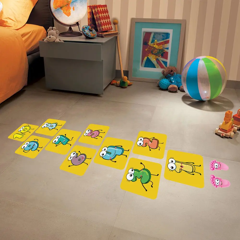 Home Nursery Kindergarten Decoration Number Grids Hopscotch Game Floor Stickers Parent-child Gift