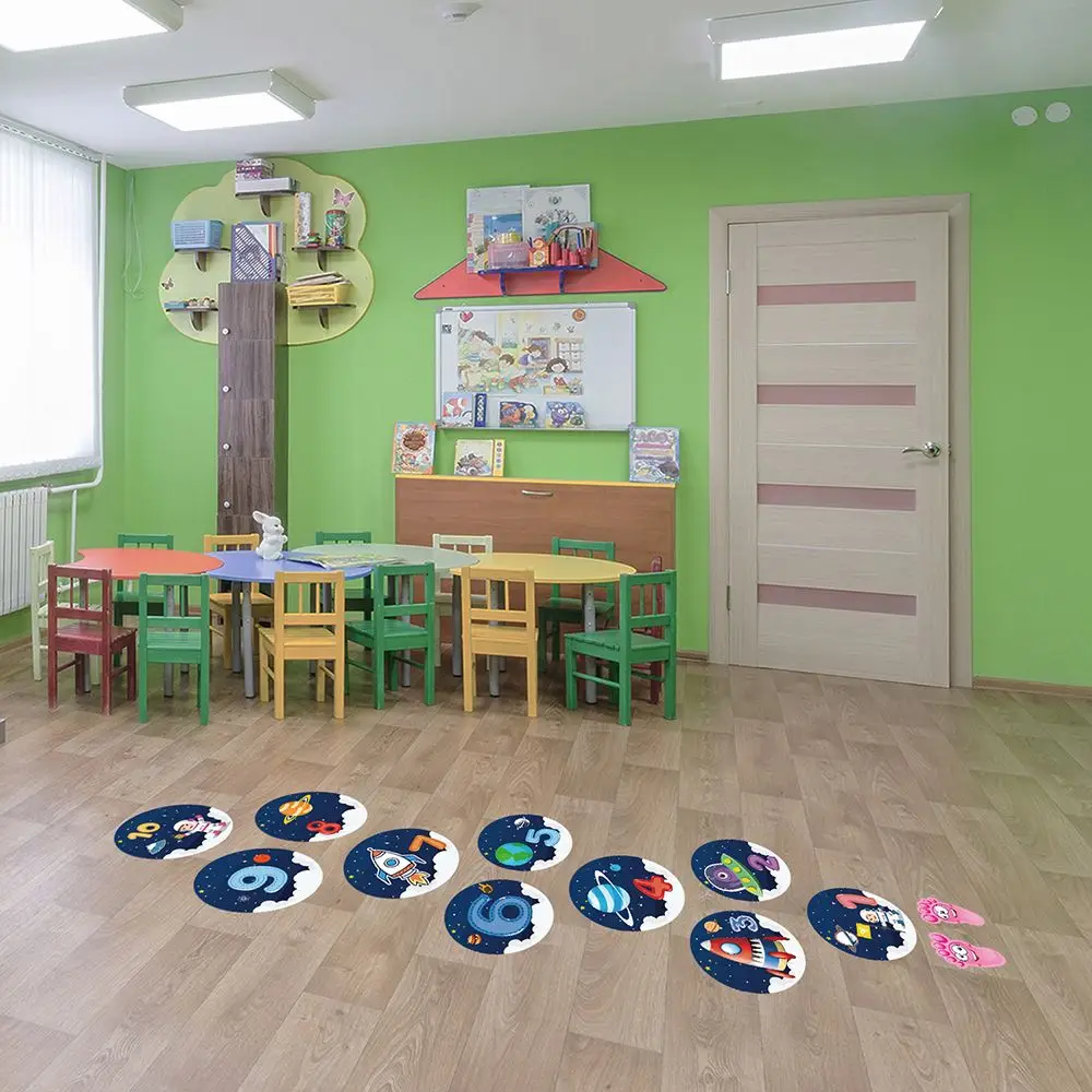 Home Nursery Kindergarten Decoration Number Grids Hopscotch Game Floor Stickers Parent-child Gift