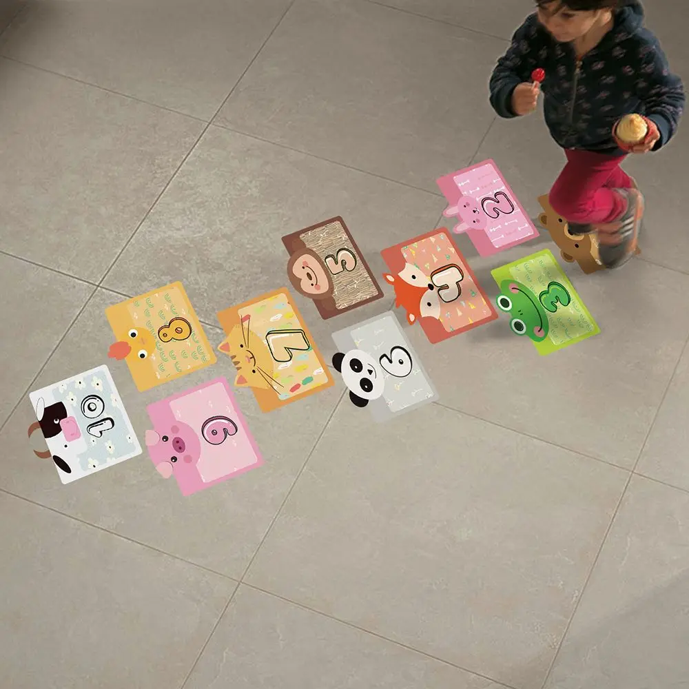 Home Nursery Kindergarten Decoration Number Grids Hopscotch Game Floor Stickers Parent-child Gift