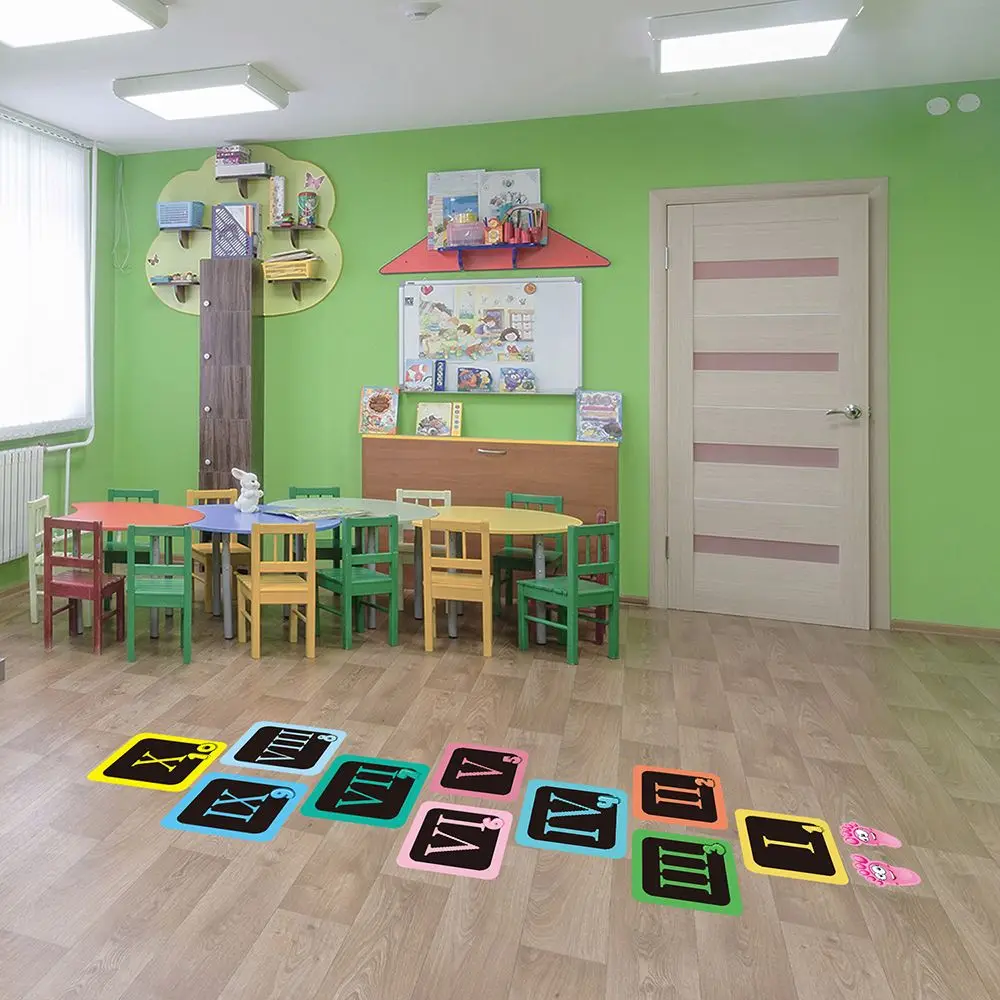 Home Nursery Kindergarten Decoration Number Grids Hopscotch Game Floor Stickers Parent-child Gift