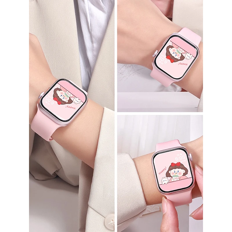 Straps For Apple Watch Bands 44mm 40mm 45mm 41mm 49mm 46mm 42mm Correa Silicone Bracelet iwatch Series 12 11 10 8 SE 9 Ultra 3 4