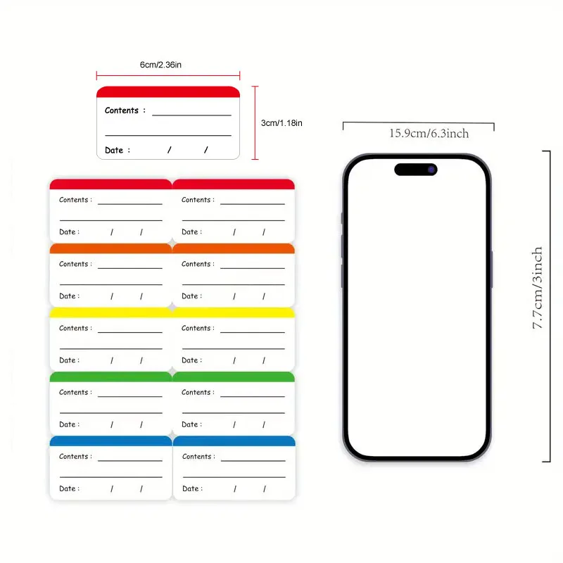 100/400 Pieces Colorful Refrigerator Labels Food Storage Labels Stickers for Food Containers
