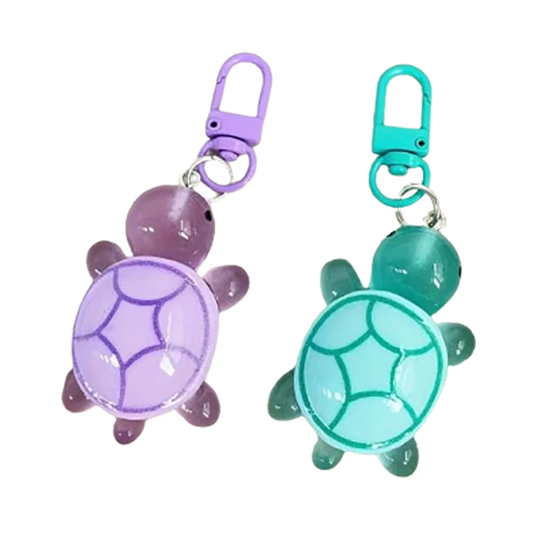 Cartoon Resin Luminous Turtle Ornament Keychain Glow-in-the-dark Color Turtle Keyring Bag Pendant Accessor Girlfriends Gifts