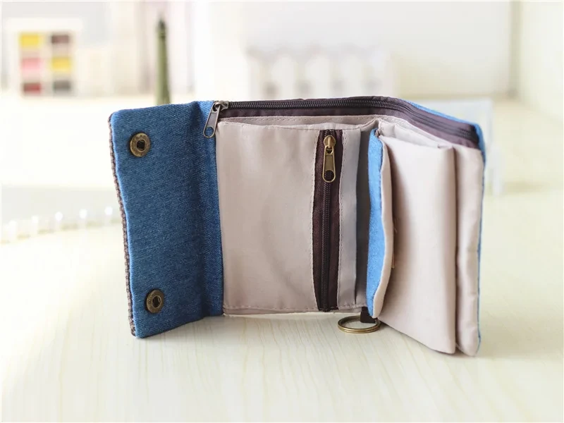 Canvas Cartoon Totoro Cat Printed Dog Women Fold Short Wallet Organizer Cute Mini Money Key Bag Coin Pocket Purse for Children