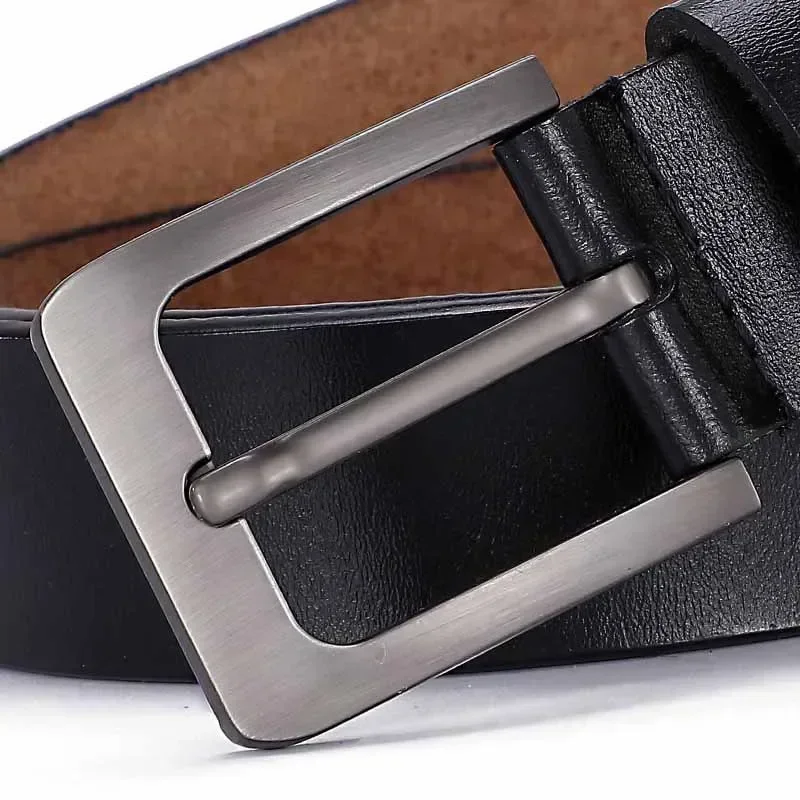 High Quality Real Genuine Leather Pin Buckle Male Belts Waist for Jeans Plus Size LONG Large 130 140 150 160 170 CM Men Belts