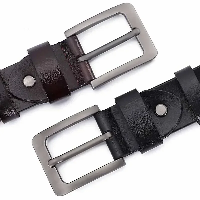 High Quality Real Genuine Leather Pin Buckle Male Belts Waist for Jeans Plus Size LONG Large 130 140 150 160 170 CM Men Belts