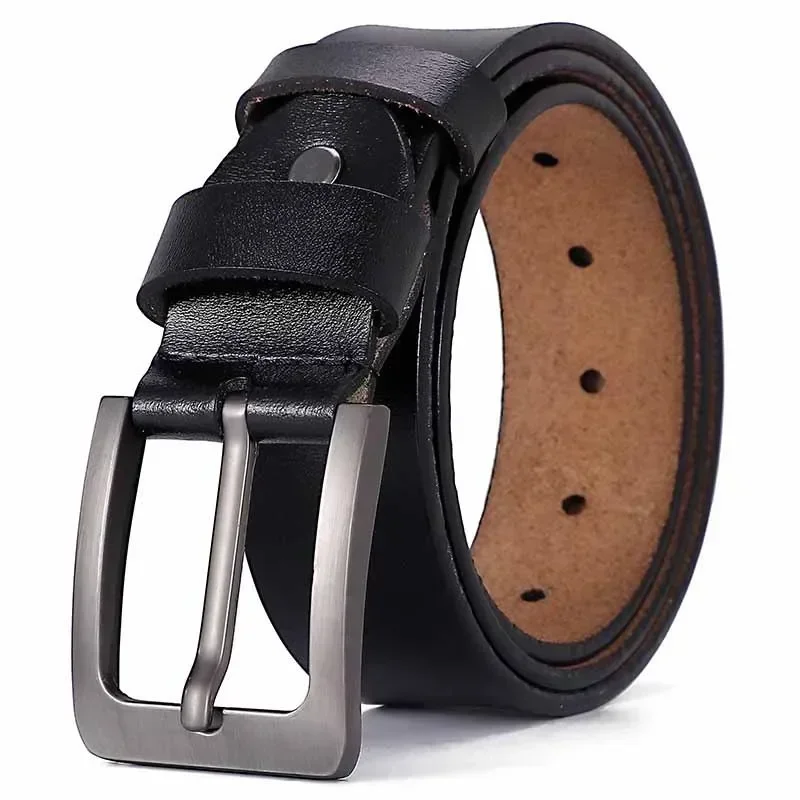 High Quality Real Genuine Leather Pin Buckle Male Belts Waist for Jeans Plus Size LONG Large 130 140 150 160 170 CM Men Belts