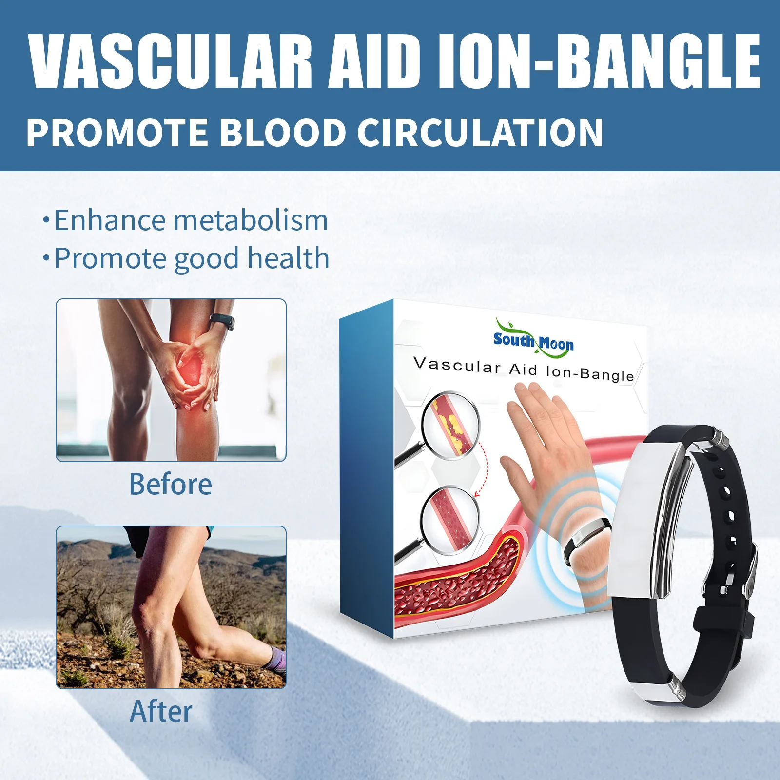 Power Ionics Bracelet Promote Blood Circulation Improve Dizziness Discomfort Relieve Fatigue Stress Pain Help Sleeping Wristband