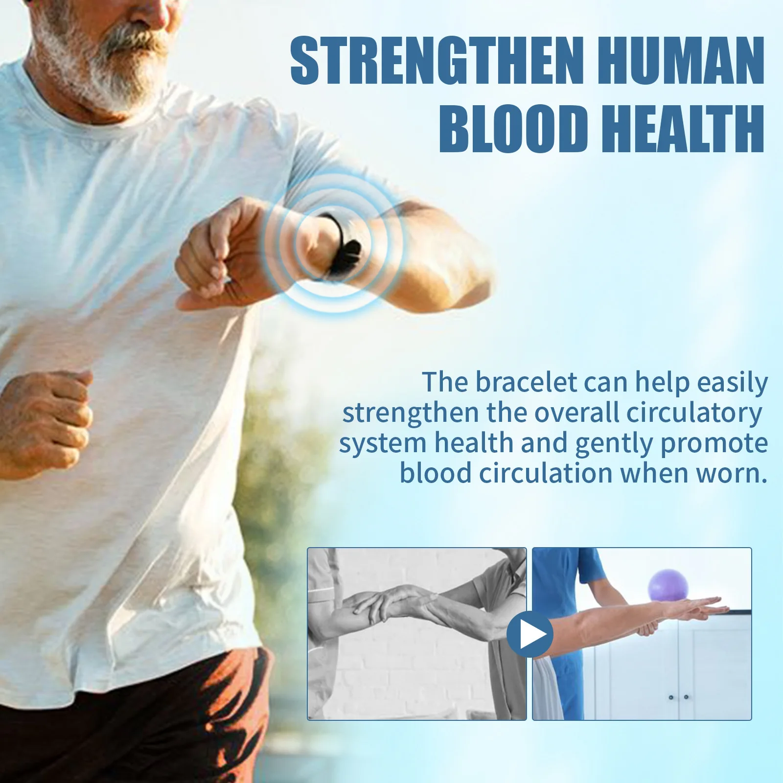 Power Ionics Bracelet Promote Blood Circulation Improve Dizziness Discomfort Relieve Fatigue Stress Pain Help Sleeping Wristband