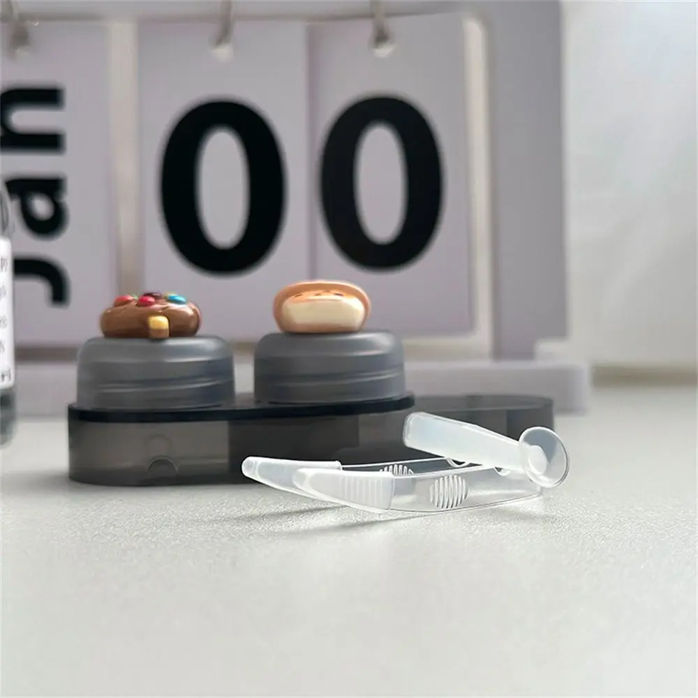 Cute Cartoon Contact Lens Case Women Girls Plastics Myopia Companion Box Simple Cosmetic Contact Lens Box Storage Box