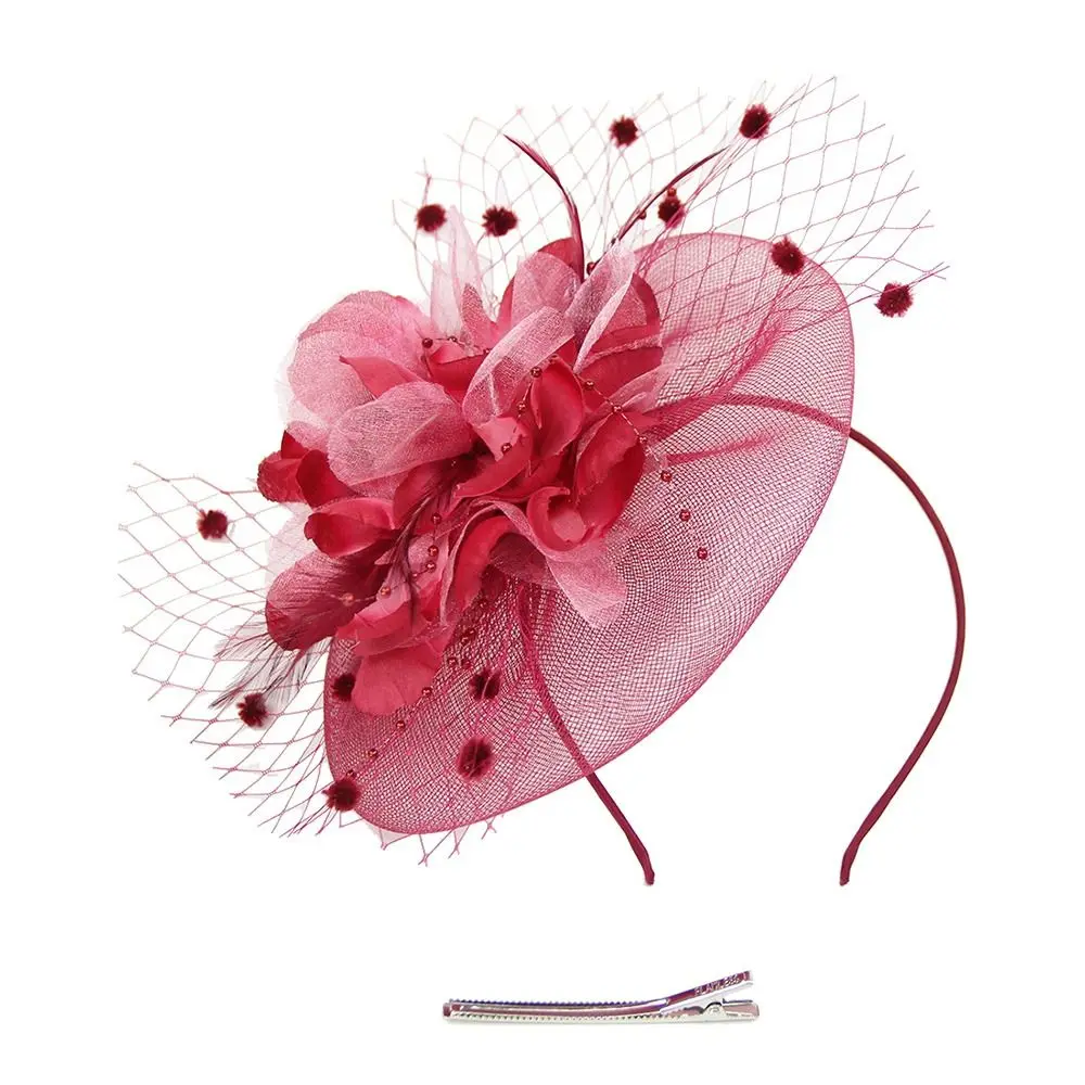 Wedding Fascinator Hats Stylish Hair Accessories Flower Pearl Headband Charming Fascinators Top Hat Women Girls
