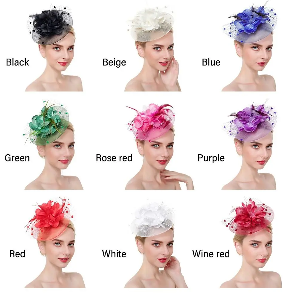 Wedding Fascinator Hats Stylish Hair Accessories Flower Pearl Headband Charming Fascinators Top Hat Women Girls