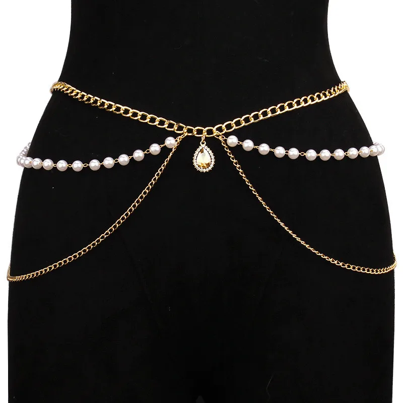 New Sexy multilayer Pearl Chain for Women Waist Bead Belly Chain Belly Belt Summer Beach Body Jewelry Festival Gifts