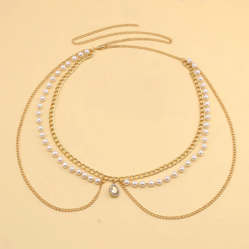 New Sexy multilayer Pearl Chain for Women Waist Bead Belly Chain Belly Belt Summer Beach Body Jewelry Festival Gifts