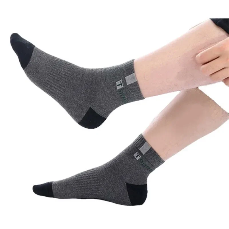 5Pairs Bamboo Fiber Summer Spring Men Socks Breathable Cotton Sports Sock Breathable Deodorant Business Socks Plus Size 39-45