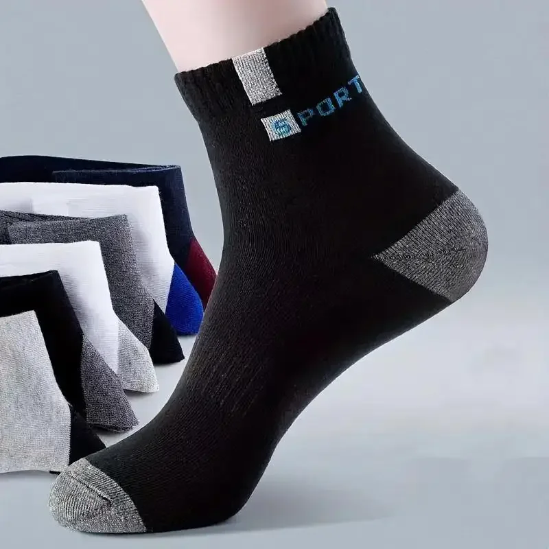 5Pairs Bamboo Fiber Summer Spring Men Socks Breathable Cotton Sports Sock Breathable Deodorant Business Socks Plus Size 39-45