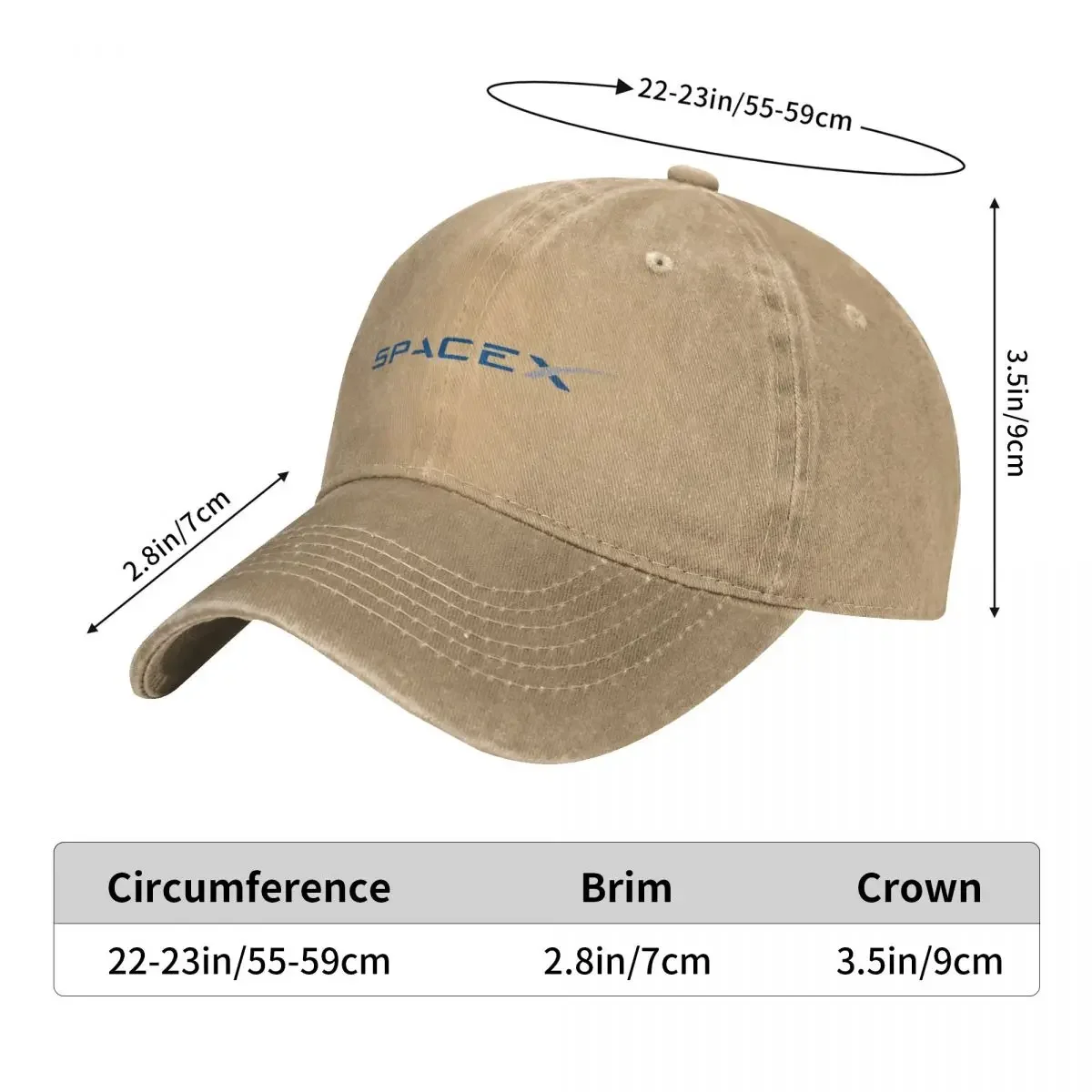 Vintage SpaceX Space X Logo Elon Musk Baseball Caps Distressed Washed Snapback Cap Falcon Heavy Rocket Outdoor Summer Hats Cap