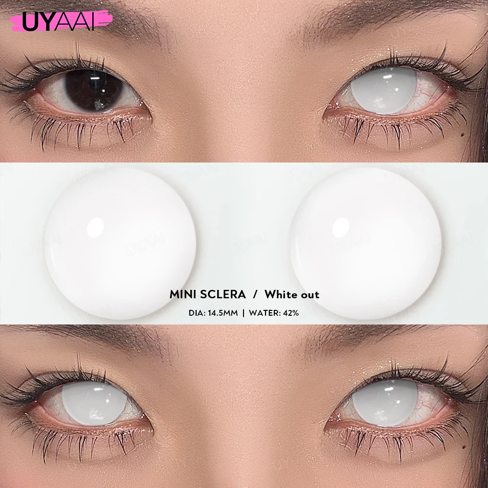 UYAAI 1 Pair Cosplay Multicontacts for Eyes White Colored Lenses Anime Vampire Red Lenses Black Lenses for Halloween Purple Len