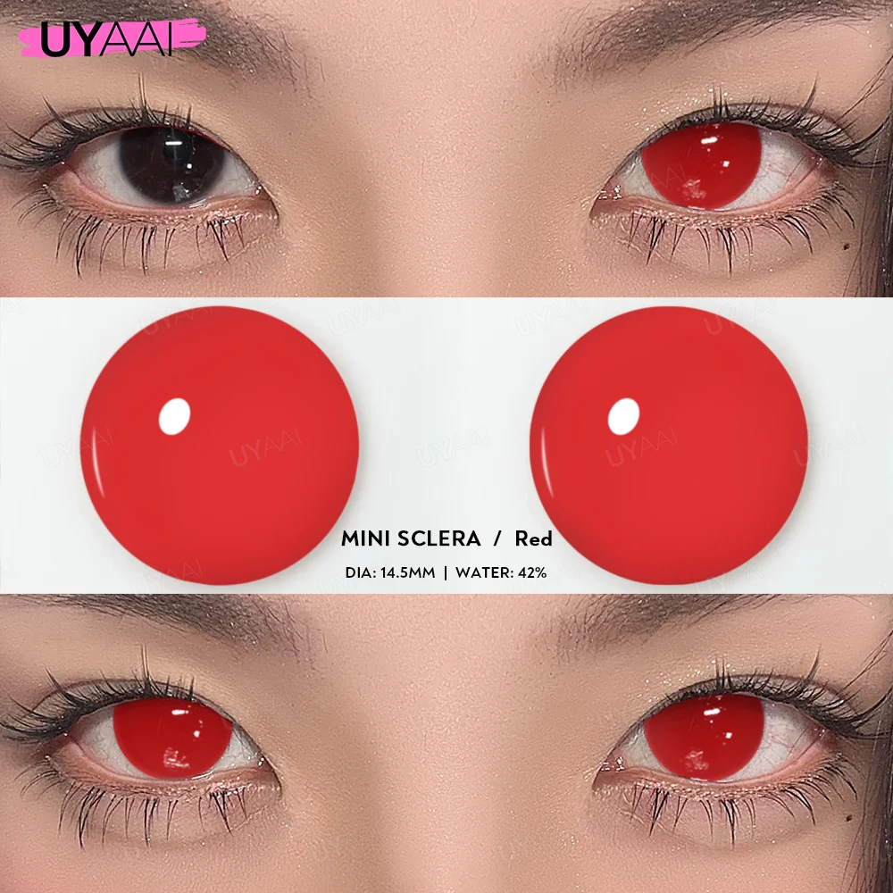 UYAAI 1 Pair Cosplay Multicontacts for Eyes White Colored Lenses Anime Vampire Red Lenses Black Lenses for Halloween Purple Len