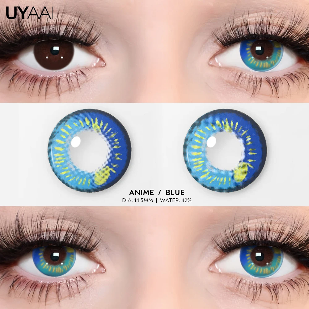 UYAAI 1 Pair Cosplay Multicontacts for Eyes White Colored Lenses Anime Vampire Red Lenses Black Lenses for Halloween Purple Len
