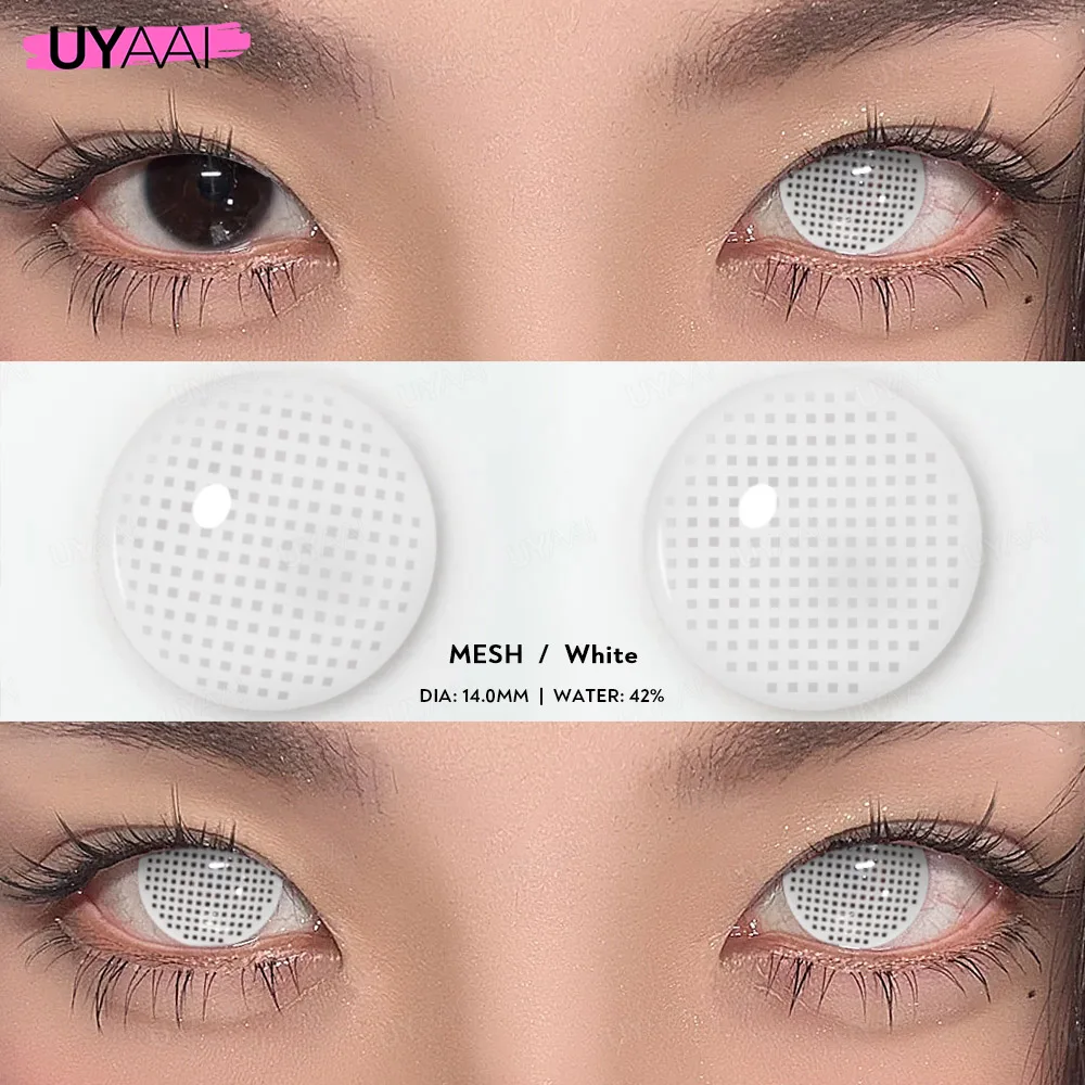 UYAAI 1 Pair Cosplay Multicontacts for Eyes White Colored Lenses Anime Vampire Red Lenses Black Lenses for Halloween Purple Len
