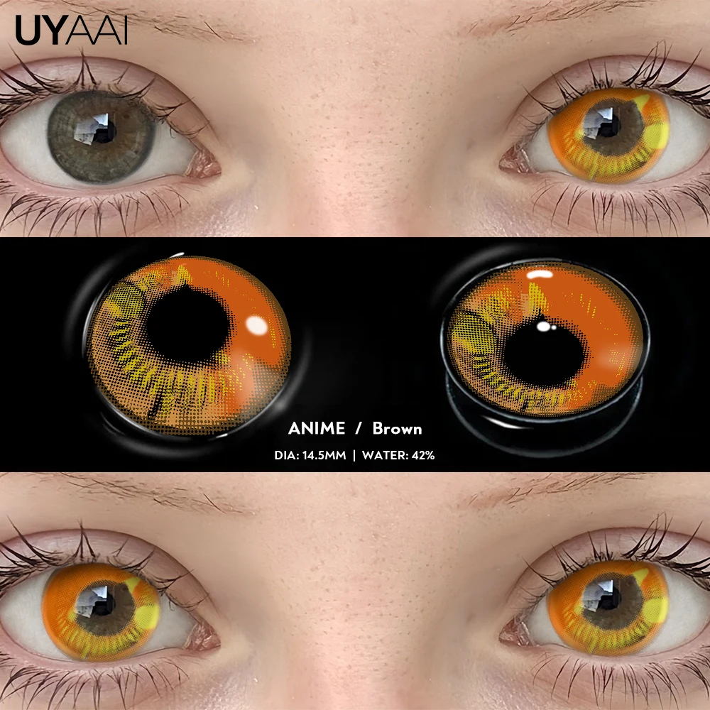 UYAAI 1 Pair Cosplay Multicontacts for Eyes White Colored Lenses Anime Vampire Red Lenses Black Lenses for Halloween Purple Len
