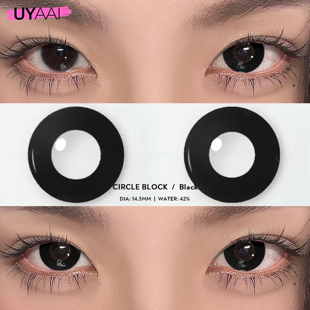 UYAAI 1 Pair Cosplay Multicontacts for Eyes White Colored Lenses Anime Vampire Red Lenses Black Lenses for Halloween Purple Len
