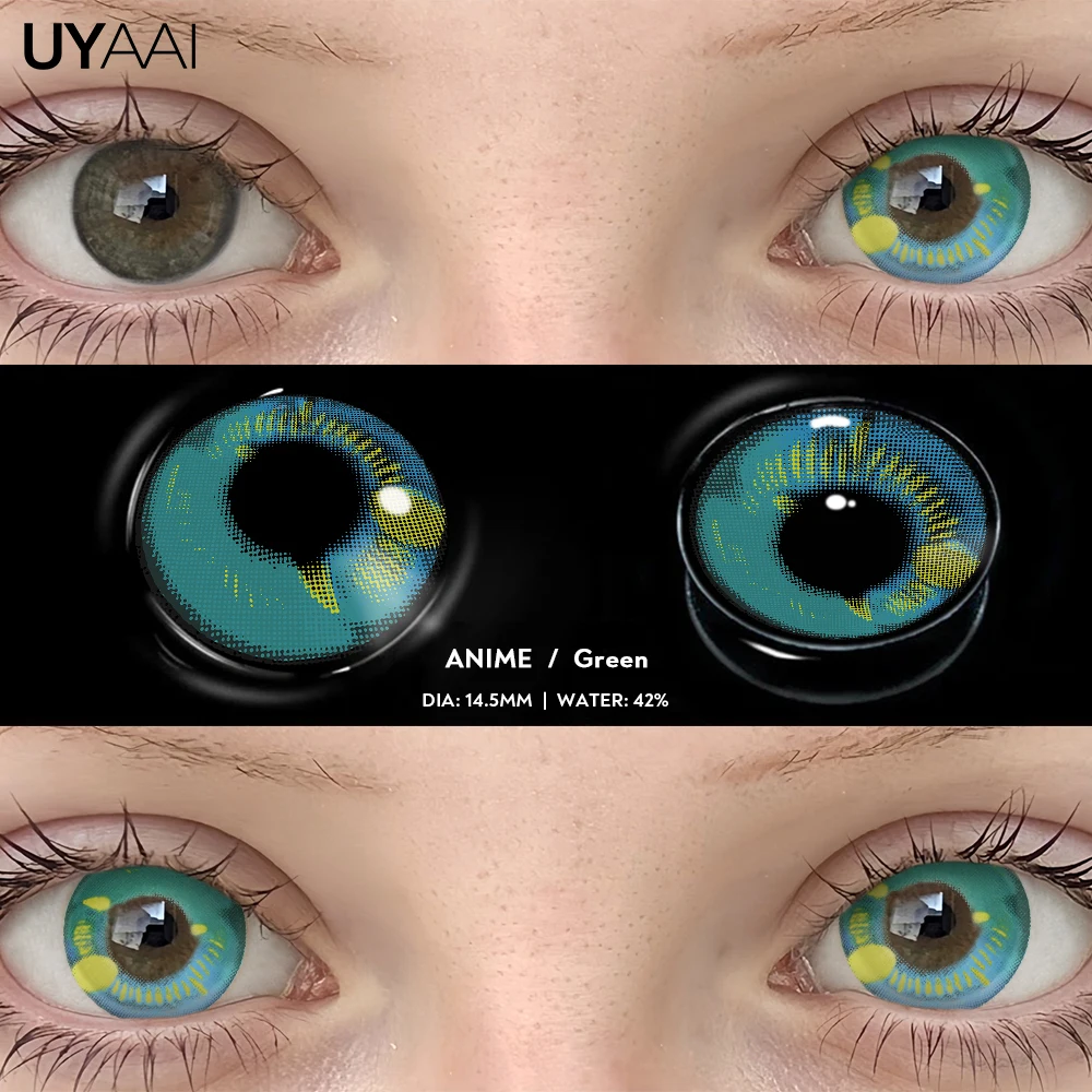 UYAAI 1 Pair Cosplay Multicontacts for Eyes White Colored Lenses Anime Vampire Red Lenses Black Lenses for Halloween Purple Len
