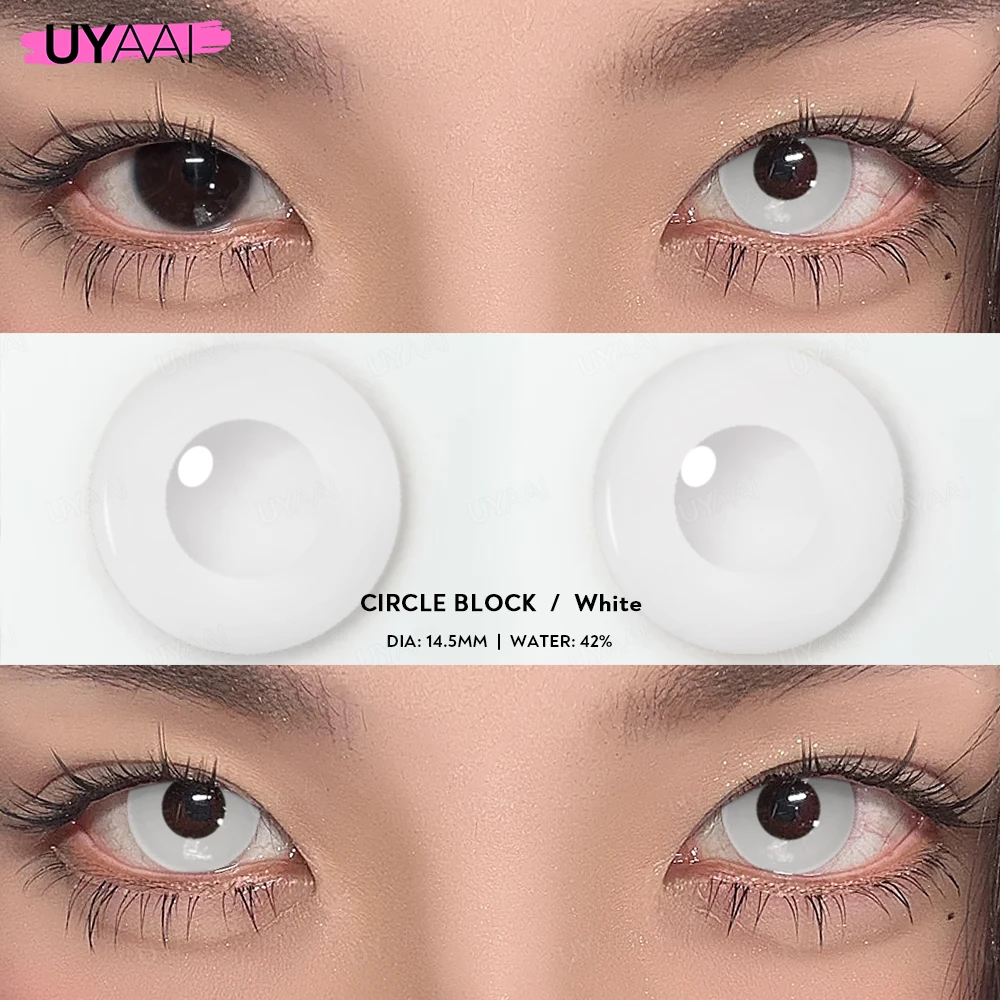 UYAAI 1 Pair Cosplay Multicontacts for Eyes White Colored Lenses Anime Vampire Red Lenses Black Lenses for Halloween Purple Len