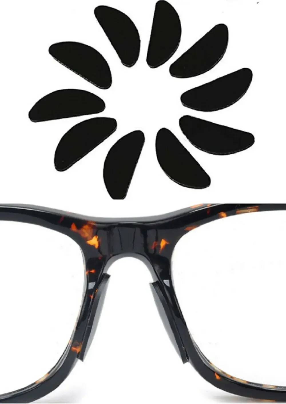 10/20pcs Glasses Nose Pads Adhesive Silicone Nose Pads Non-slip Transparent Nosepads for Glasses Eyeglasses Eyewear Accessories