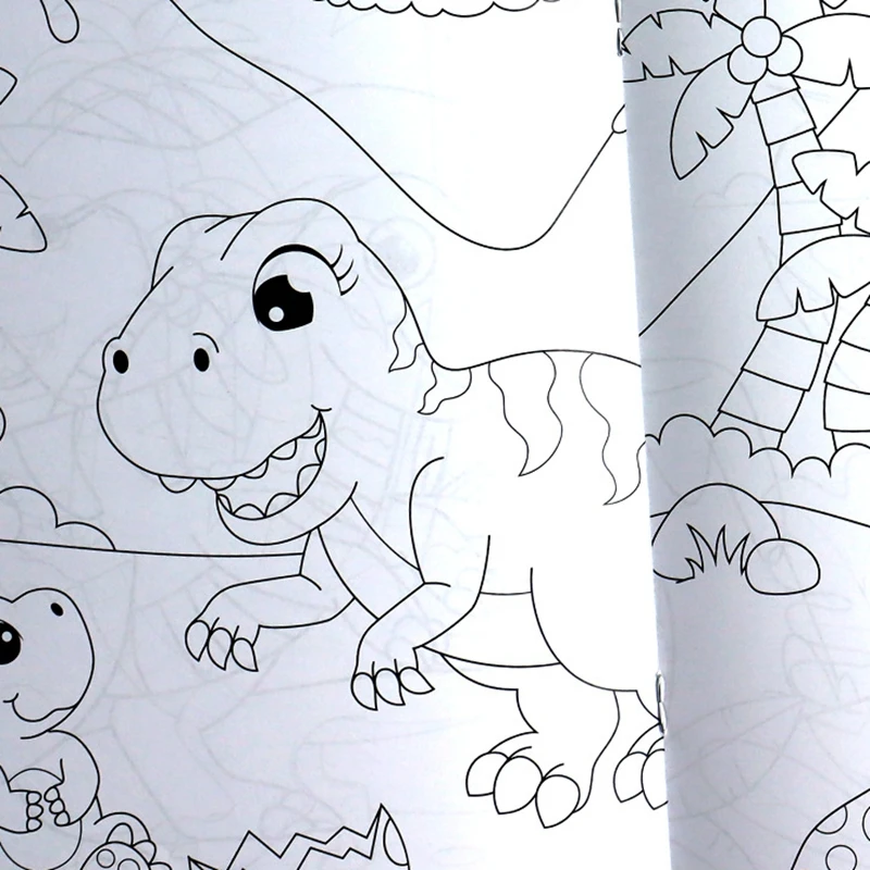 16 Pages Montessori Children's Coloring Books Mermaid Dinosaur Unicorn Baby Drawing Book School Early Education Montessori Toys