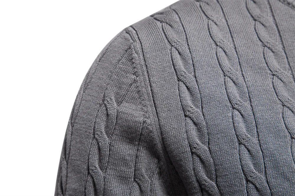 AIOPESON Mens Giraffe Embroidery Cotton Sweaters Round Neck Classic Twist Patterned Pullover Knitted Sweater for Men