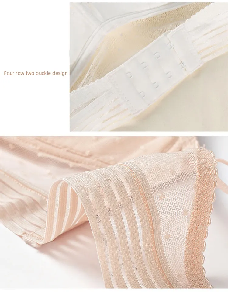 U-shaped backless beautiful and sexy bra plus size lace bra, women's invisible no steel ring fashion triangle cup bra