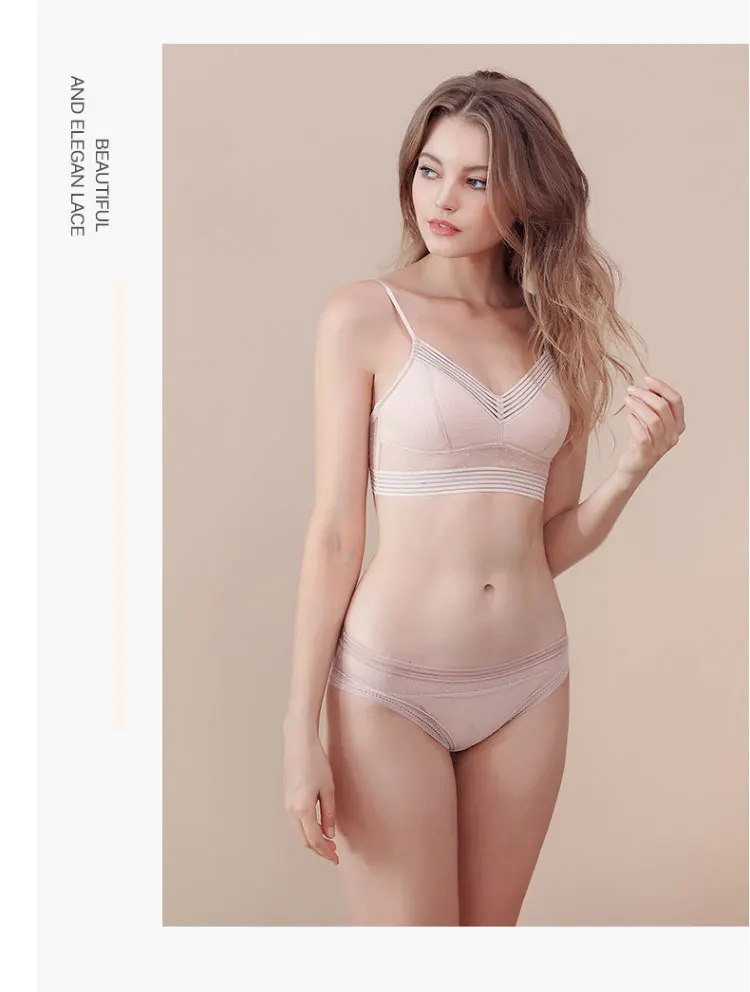 U-shaped backless beautiful and sexy bra plus size lace bra, women's invisible no steel ring fashion triangle cup bra