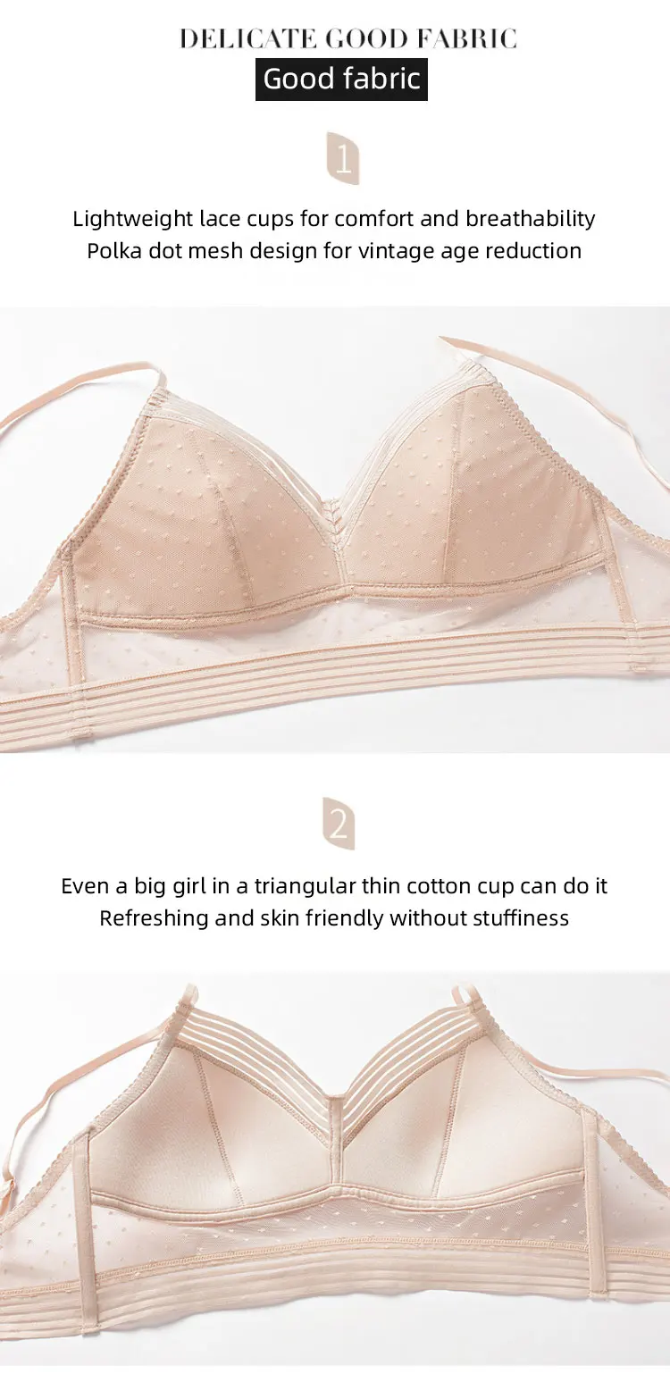 U-shaped backless beautiful and sexy bra plus size lace bra, women's invisible no steel ring fashion triangle cup bra
