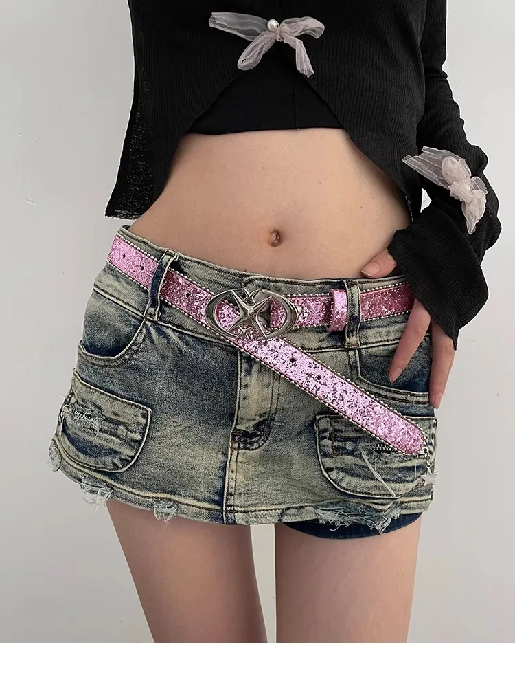 Y2K Millennium Spice Girl Style N Belt Woman 2024 New Jeans Belt Decoration With INS Style