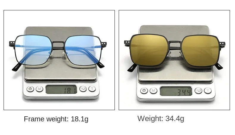 3 in1 Square Frame Magnetic Clip Myopia Sunglasses Glasses Women Men Polarized Prescription Optical Big Frame Eyeglasses