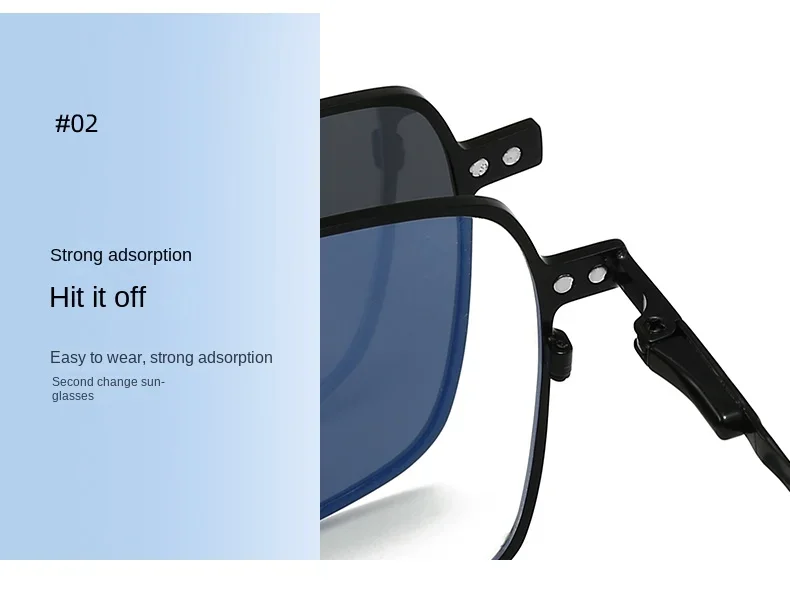 3 in1 Square Frame Magnetic Clip Myopia Sunglasses Glasses Women Men Polarized Prescription Optical Big Frame Eyeglasses