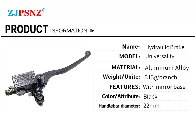 22mm Motorcycle Brake Pump Front Master Cylinder Hydraulic Brake Lever Dirt Pit Bike ATV Quad Moped Buggy Go Kart