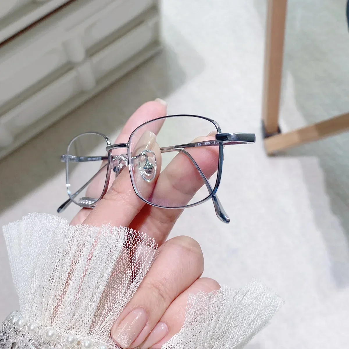 Y2K Harajuku Retro Small Square Frame Glasses for Women Metal Eyeglasses Clear Reading Spectacle Blue Light Blocking Eyewear