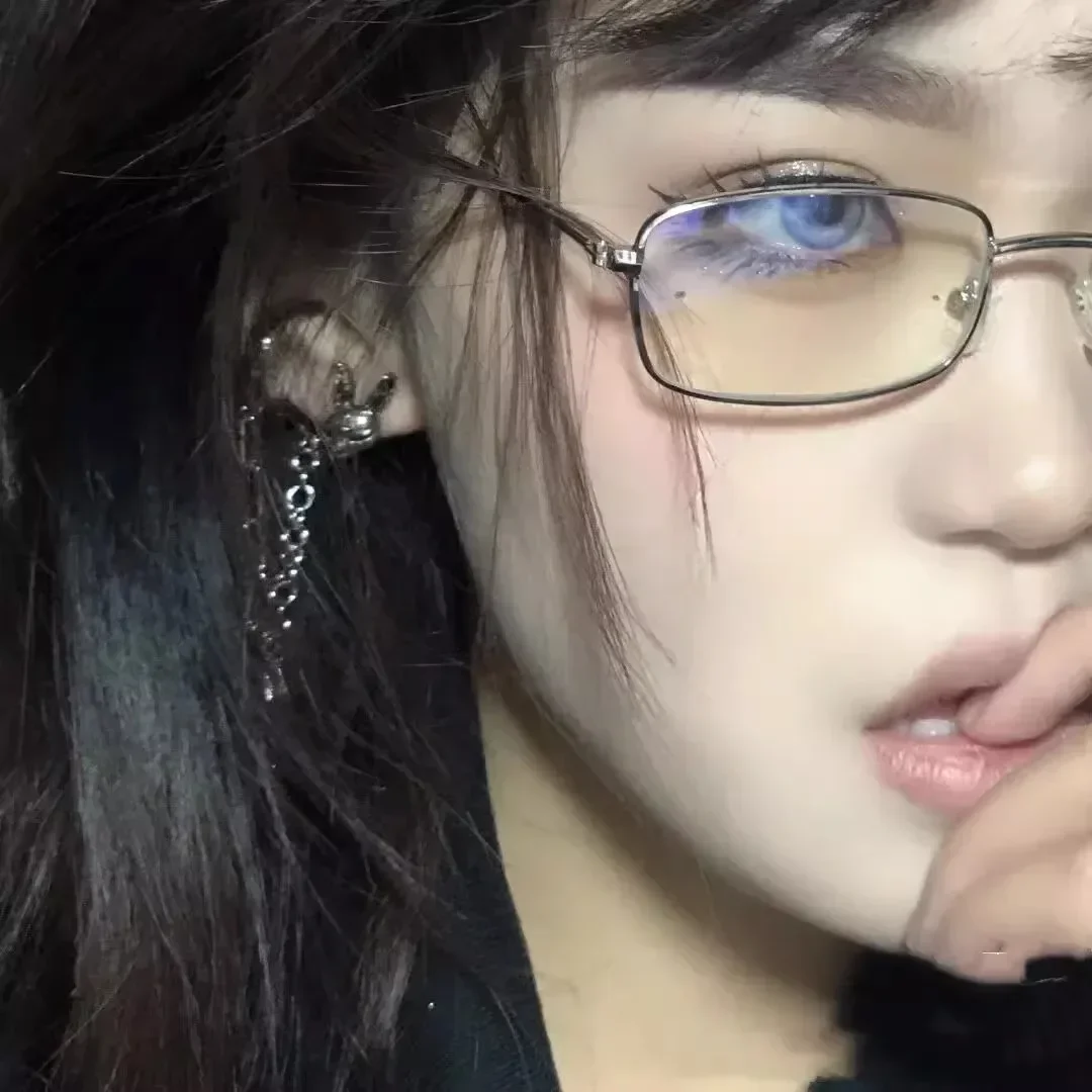Y2K Harajuku Retro Small Square Frame Glasses for Women Metal Eyeglasses Clear Reading Spectacle Blue Light Blocking Eyewear