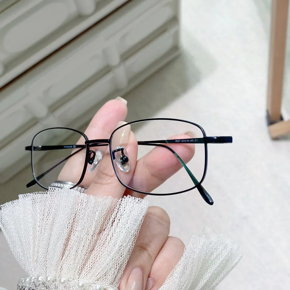 Y2K Harajuku Retro Small Square Frame Glasses for Women Metal Eyeglasses Clear Reading Spectacle Blue Light Blocking Eyewear