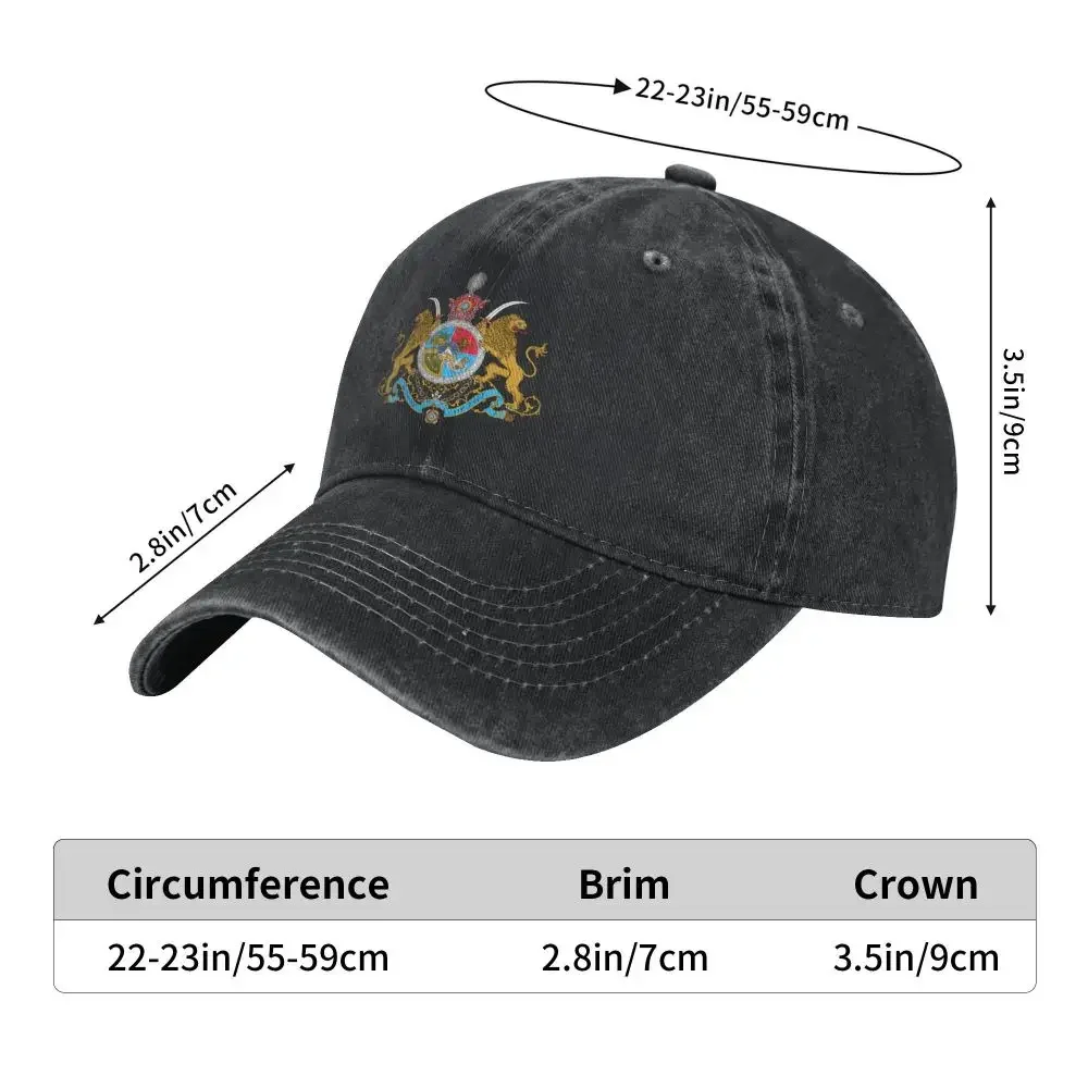 Custom Cotton Imperial Coat Of Arms Of Iran Baseball Cap Men Women Adjustable Iranian Lion Dad Hat Outdoor