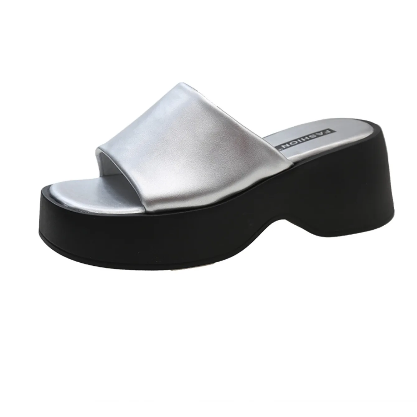 Women Slippers 2024 Summer New Thick Soled Sandals Women Square Toe Luxury Designer Slippers Slides Women Zapatos De Mujer
