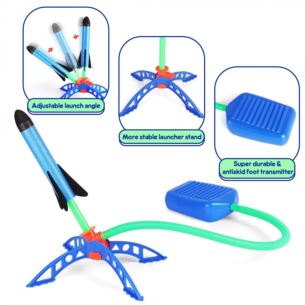 Air Rocket Foot Pump Launcher Outdoor Air Pressing Pedal Soaring Rocket Toy Kids Game Suit Jumping Sport Game Kids Toy Gift