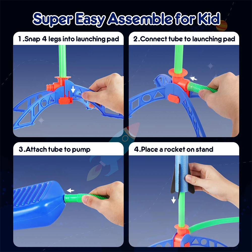 Air Rocket Foot Pump Launcher Outdoor Air Pressing Pedal Soaring Rocket Toy Kids Game Suit Jumping Sport Game Kids Toy Gift