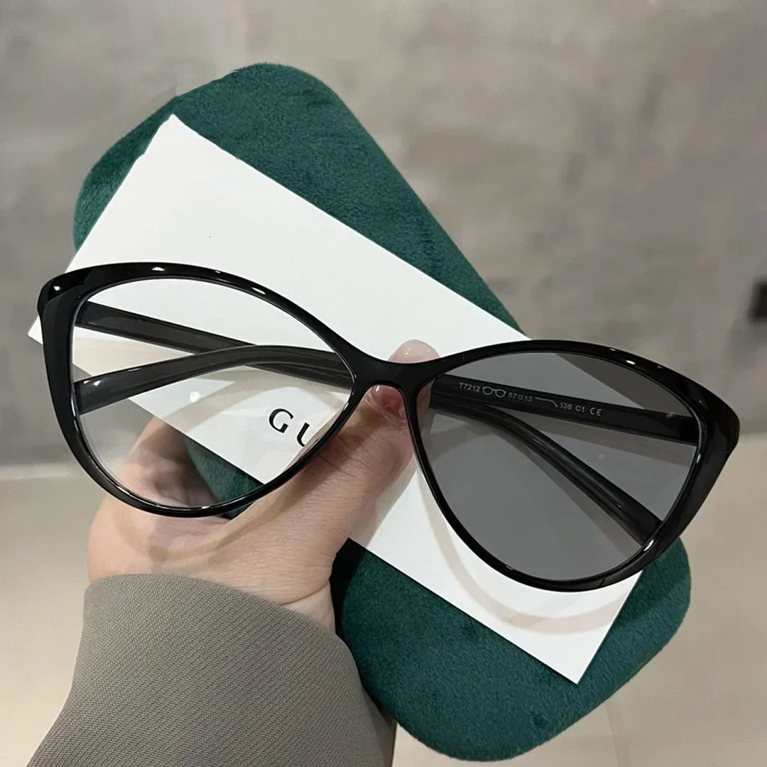 Luxury Color Changing Sunglasses Fashion Ladies Cat Eye Frame Photochromic Eyewear Men's Outdoor Sports UV Sun Shades Eyeglasses