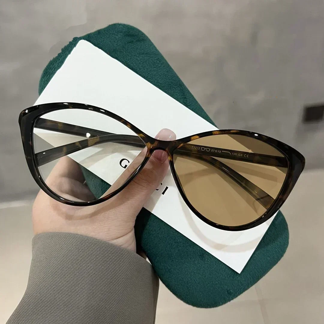 Luxury Color Changing Sunglasses Fashion Ladies Cat Eye Frame Photochromic Eyewear Men's Outdoor Sports UV Sun Shades Eyeglasses