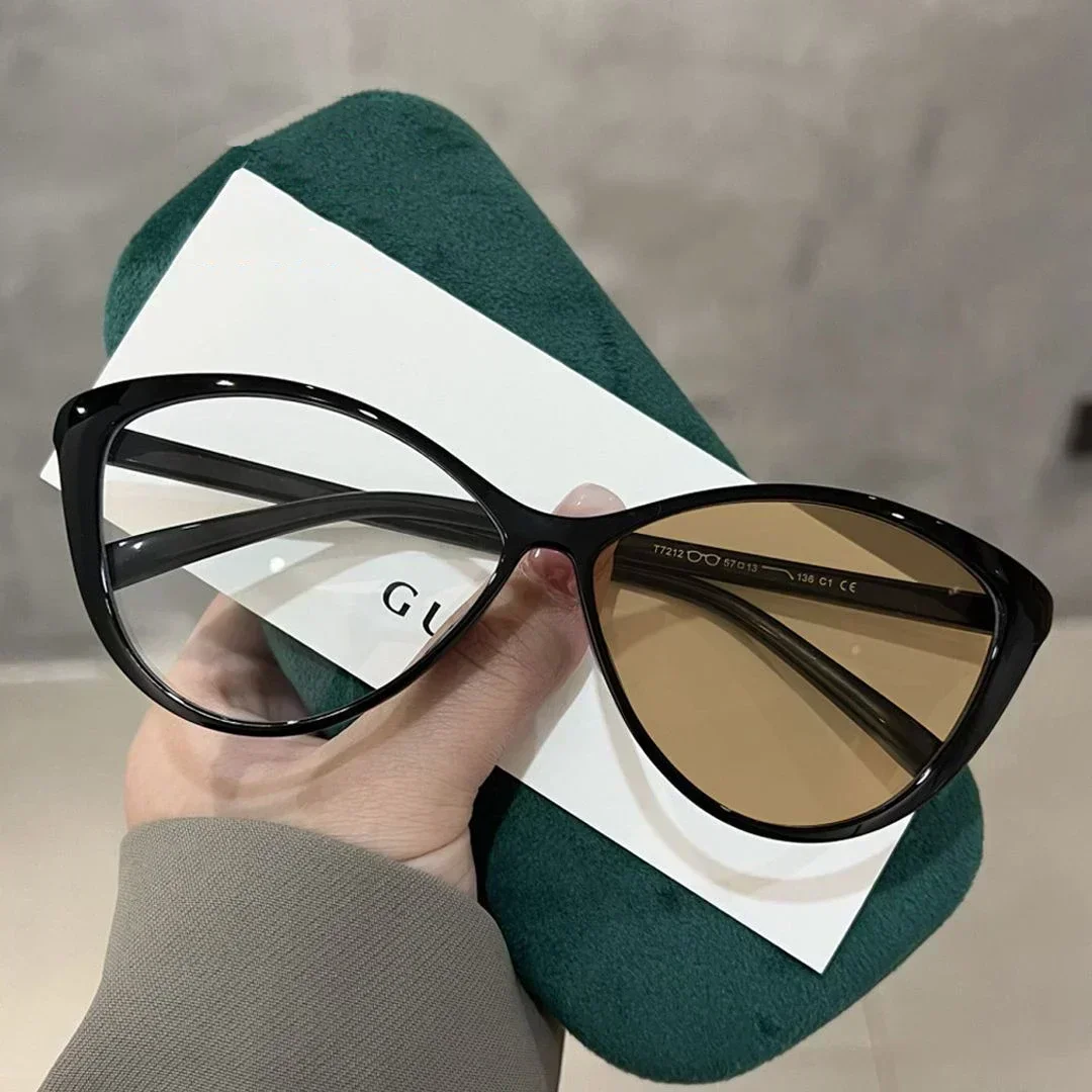 Luxury Color Changing Sunglasses Fashion Ladies Cat Eye Frame Photochromic Eyewear Men's Outdoor Sports UV Sun Shades Eyeglasses